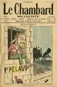Illustrasjon av Moloch (1849-1909) for omslaget til Le Chambard socialiste, nr. 59 av Moloch