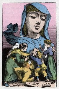 Allegori om Amnesty på 1800-tallet i "" Le Trombinoscope"" av Touchatout, tegneserie av B. Moloch fra 1882 (1849-1909). Privat samling. av Moloch