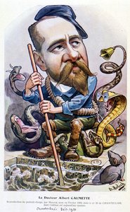 Dr. Calmette - tegneserie av Moloch, i "" Chanteclair", februar 1909