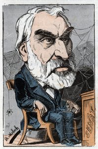Eugene Pelletan (1813-1884), French literary journalist and politician in “Le Trombinoscope”” by Touchatout, cartoon by B. Moloch of 1882 (1849-1909). Private collection. av Moloch