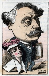 Portrett av Alexandre Dumas Jr. (1824-1895) fransk forfatter. av Moloch