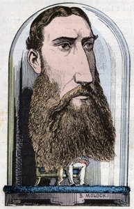 Portrett av Leopold II, kongen av belgierne (Louis Philippe Marie Victor), prins av Belgia, hertug av Sachsen, prins av Sachsen-Coburg-Gotha, hertug av Brabant av Moloch