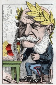 Portrett av Vilhelm I (1797-1888), konge av Preussen og keiser av Tyskland i "Trombinoskopet"" av Touchatout, karikatur av B. Moloch fra 1882 (1849-1909). Privat samling. av Moloch
