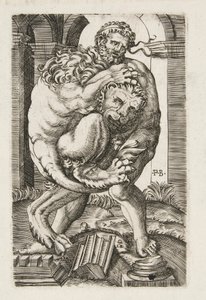 Hercules og Nemean Lion av Monogrammist B