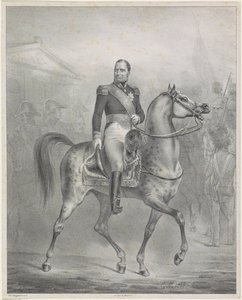 Ridesportrett av Willem I Frederik, konge av Nederland av Monogrammist CM (Nederland)