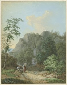 Landskap med sittende mann og stående kvinne av Monogrammist FWH (possibly)
