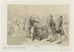 William V hedrer heltene fra sjøslaget ved Dogger Bank, 1781 av Monogrammist IHM