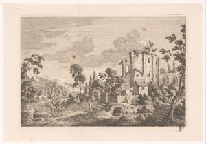 Landskap med ruin