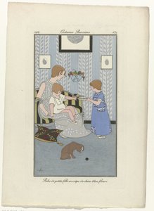 Journal des Dames et des Modes, Costumes Parisiens, 1914, nr. 137: Liten pikes kjole (...) av Monogrammist MFN