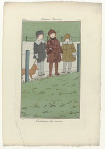 Journal des Dames et des Modes, parisiske kostymer, 1914, nr. 147: Morgenkostymer av Monogrammist MFN