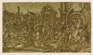 Massakren av de uskyldige etter Raphael, 1544. av Monogrammist NDB