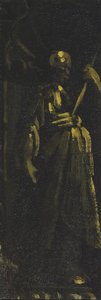 Saint Standing in a Niche (fragment), ca. 1610-40 (olje på lerret) av Monsu Desiderio