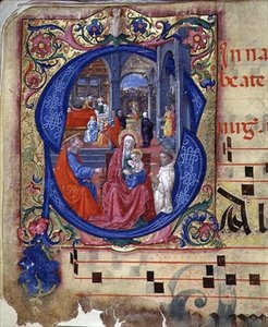 Ms 543 f.114v Historikert initial 