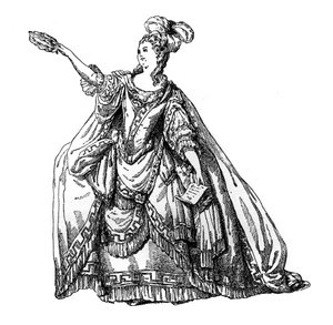 Kostyme fra det franske teatret, 1885.