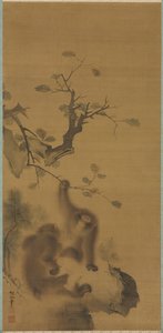 Monkeys on a Rock Ledge, 1615-1868.