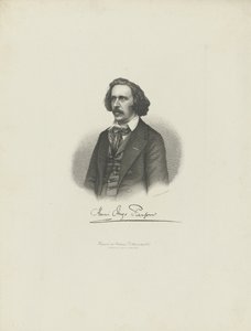 Portrett av komponisten Henry Hugo Pierson 1815-1873, ca. 1850. av Moritz Laemmel
