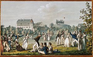 En ballkamp i Atzenbrugg … (etsing) av Moritz Ludwig von Schwind