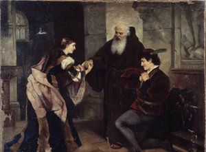 Bryllupet til Romeo og Julie. Scene inspirert av stykket av William Shakespeare (1564-1616). Maleri av Moritz Ludwig von Schwind (1804-1871), olje på lerret, østerriksk kunst, midten av 1800-tallet, romantikk. Museum for historie og kunst, Cherep