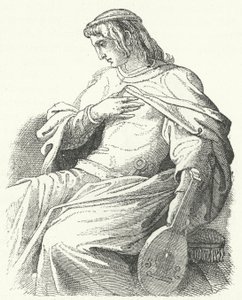 Wolfram von Eschenbach , tysk ridder og poet (gravering) av Moritz Ludwig von Schwind
