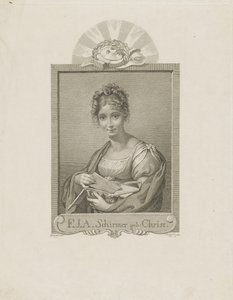 Portrett av skuespillerinnen Friederike Schirmer, født Christ 1785-1833, ca. 1830 av Moritz Retzsch
