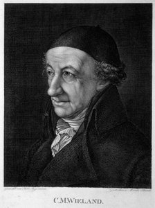 Portrett av poeten og forfatteren Christoph Martin Wieland 1733-1813, 1800-tallet. av Moritz Steinla