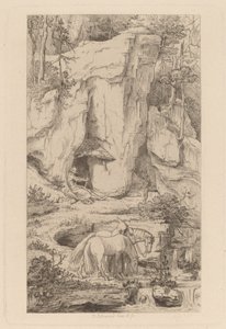 En munk som leder hester til vann av Moritz Ludwig von Schwind