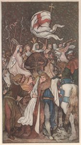 Ludvig den hellige tar farvel med sin kone Elisabeth av Moritz Ludwig von Schwind