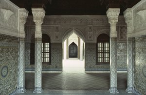 Innvendig utsikt over Kasbah of Thamiel glaoui av Moroccan School