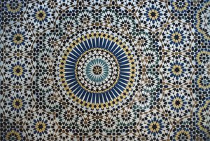 Kasbah of Thamiel glaoui, zellij fliser, detalj (keramikk) av Moroccan School