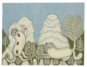 Katter i snøen av Morris Hirshfield
