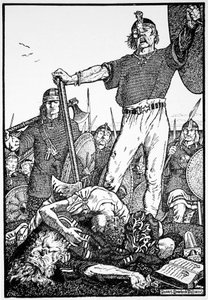 Brian Borus død i slaget ved Clontarf, Irland, 1014 1913.