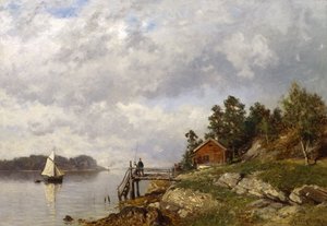 From Larkollen (oil on canvas) av Morten Muller