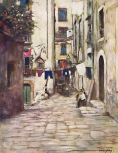 En gate i Napoli, 1903 av Mortimer L Menpes