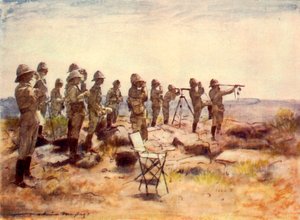 'Lord Roberts og stab ser på slaget ved Osfontein', 1900, 1901.