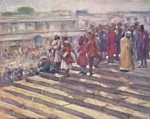 På trappene til Jumma Masjid, 1903 av Mortimer L Menpes