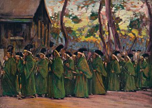 'Prosession of Archers at Kioto', c1897 av Mortimer L Menpes