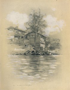 Elvebolig ved Srinagar, 1903 av Mortimer L Menpes