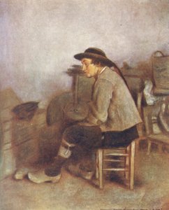 En gårdsarbeider (fargelitografi) av Mortimer Ludington Menpes