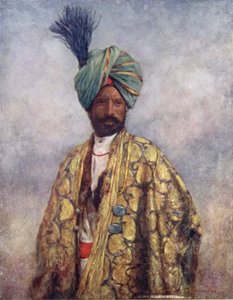 En Kashmiri-soldat (litho i farger) av Mortimer Ludington Menpes