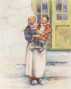 En liten mor (fargelitografi) av Mortimer Ludington Menpes