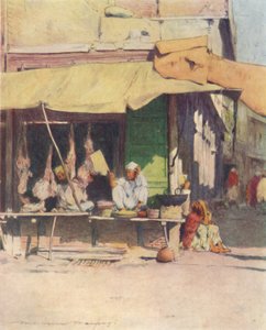 En kjøttbutikk i Peshawur, 1905 av Mortimer Ludington Menpes