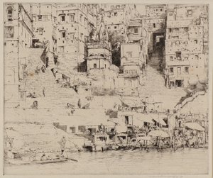 City on the Ganges (radering) av Mortimer Ludington Menpes