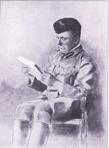 Oberst French, illustrasjon fra After Pretoria: The Guerilla War, 1902 av Mortimer Ludington Menpes