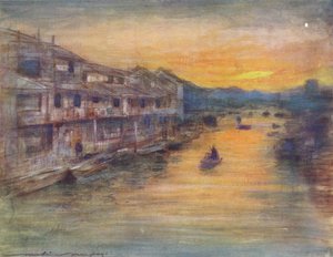 På den store kanalen, Osaka, c1887, 1901 av Mortimer Ludington Menpes