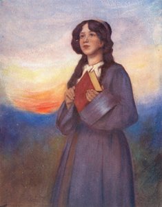Verdens barn: Amerikansk, Solnedgang (fargelitografi) av Mortimer Ludington Menpes
