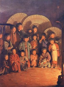 Verdens barn: Japansk, levende juveler (fargelitografi)