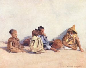 Verdens barn: Maurisk, lekende (fargelitografi) av Mortimer Ludington Menpes