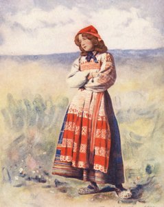 Verdens barn: Russisk, ventende (fargelitografi) av Mortimer Ludington Menpes