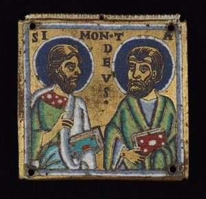 Plakett: Simon og Thaddeus, ca. 1160 av Mosan School