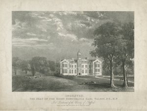 Ingestre Hall: litografi, nd [c 1840] av Moses Webster